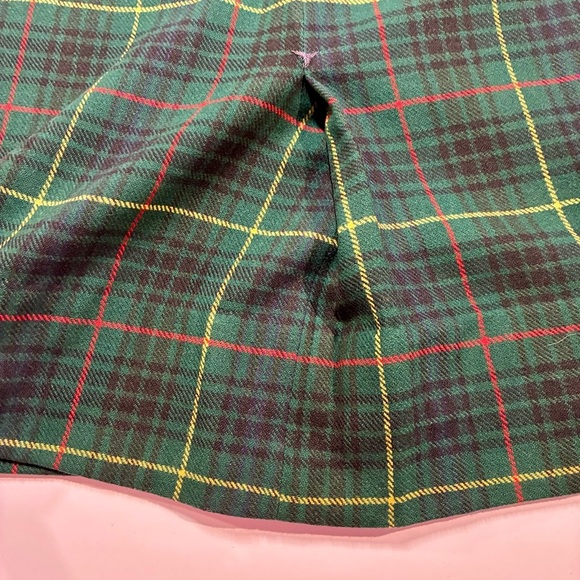 Vintage Handmade Wool Skirt Green Yellow Plaid XS/S - Picture 5 of 6